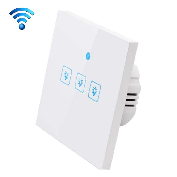 WS-EU-03 EWeLink APP & Touch Control 2A 3 Gangs Tempered Glass Panel Smart Wall Switch, AC 90V-250V, EU Plug My Store