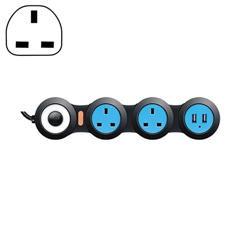 Charging Plug-in Wiring Board Creative Rotary Towline Board 13A Deformed Socket with USB, UK Plug, 3-Bit Socket