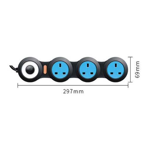 Charging Plug-in Wiring Board Creative Rotary Towline Board 13A Deformed Socket, UK Plug, 3-Bit Socket