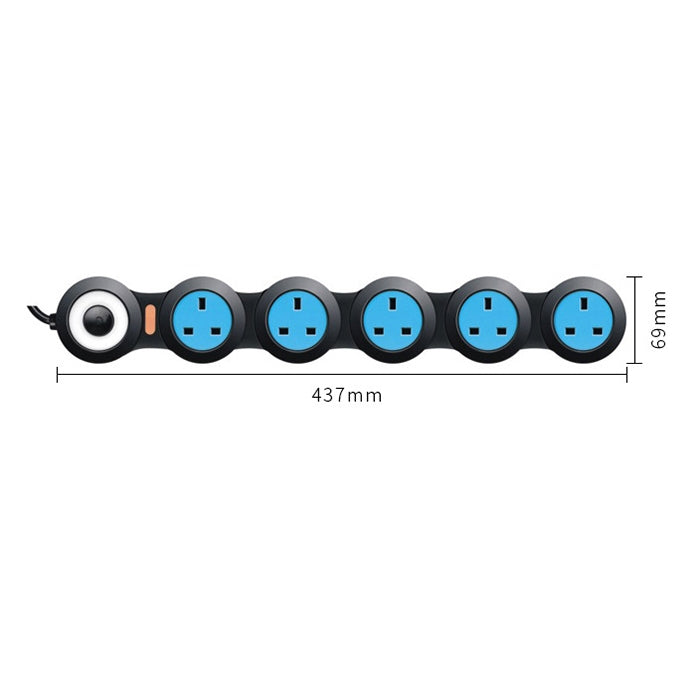 Charging Plug-in Wiring Board Creative Rotary Towline Board 13A Deformed Socket, UK Plug, 5-Bit Socket My Store