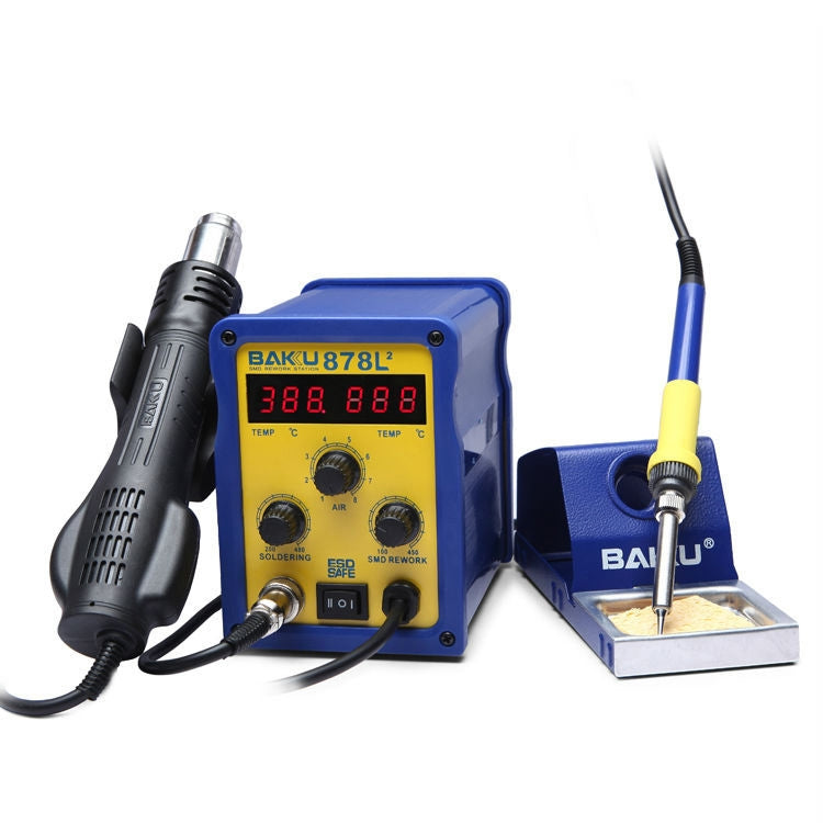 BAKU BK-878L2 AC 220V LED Display 2 in 1 Hot Air Gun Soldering Iron Soldering Station