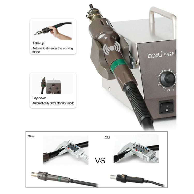 BAKU BA-942E 110V Digital Display Adjustable Temperature Hot Air Gun Desoldering Station Set, US Plug