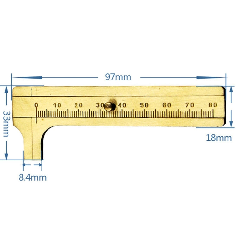 Portable Mini Brass Sliding 80mm Gauge Vernier Bead Jewelry Measuring Caliper My Store