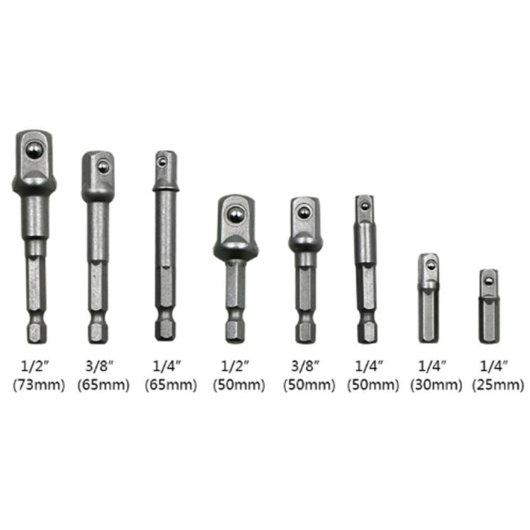 8 PCS/Set Socket Bit Extension Bar Hex Shank Adapter Drill Nut Driver Power Drill Bit, 1/4(65/50/30/25mm), 3/8(65/50mm), 1/2(73/50mm) My Store