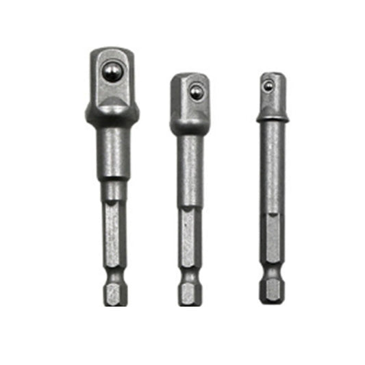 3 PCS/Set Socket Bit Extension Bar Hex Shank Adapter Drill Nut Driver Power Drill Bit(1/4, 3/8, 1/2 inch), Length:65-73mm