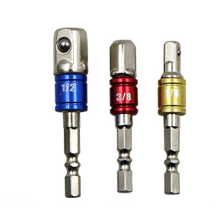 3 PCS/Set Socket Bit Extension Bar Hex Shank Adapter Drill Nut Driver Power Drill Bit(1/4, 3/8, 1/2 inch), Length:65-73mm My Store