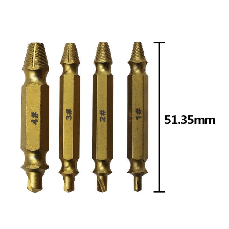 4 in 1 Screw Extractor Drill Bits Tool Broken Bolt Remover(1#, 2#, 3#, 4#), with Plastic Case