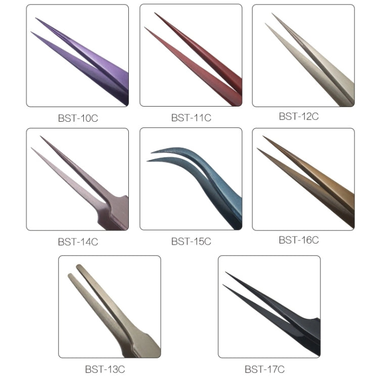 BEST BST-11C Extra Fine Point  Color Eyebrow Tweezer