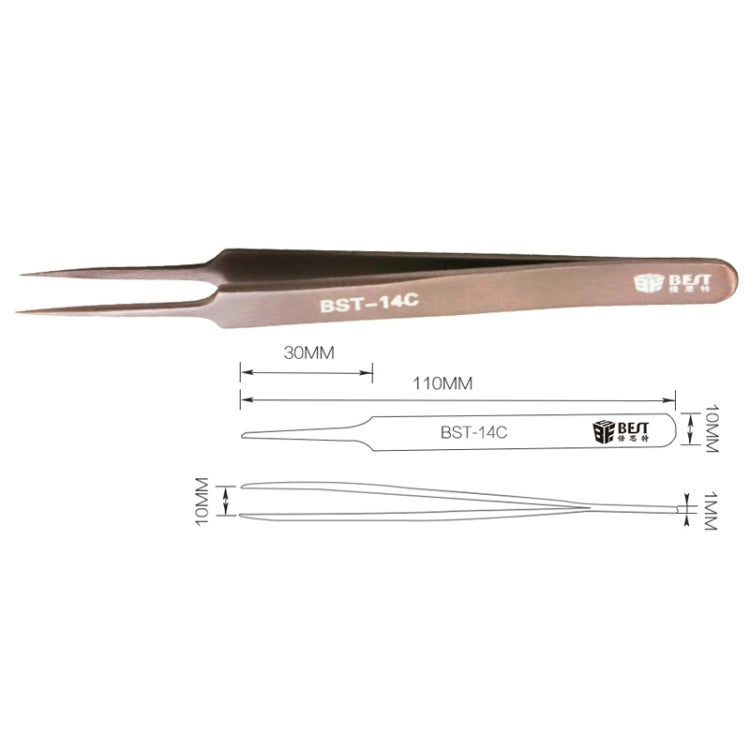 BEST BST-14C False Eyelash Applicator Make Up Tools Stainless Steel Rose Gold Eyelash Tweezers Reluova