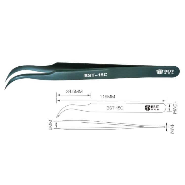 BEST BST-15C  Color Eyelash tweezers Reluova