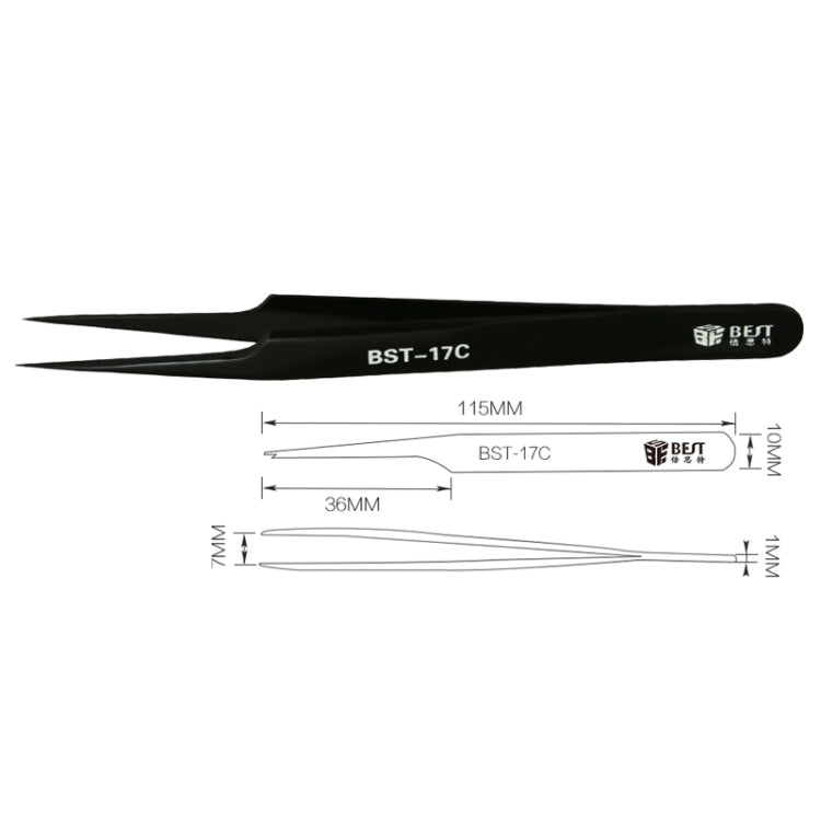 BEST BST-17C  Newest  Extra Long  Precision Stainless Steel Eyelash Extension Volume Tweezers Reluova