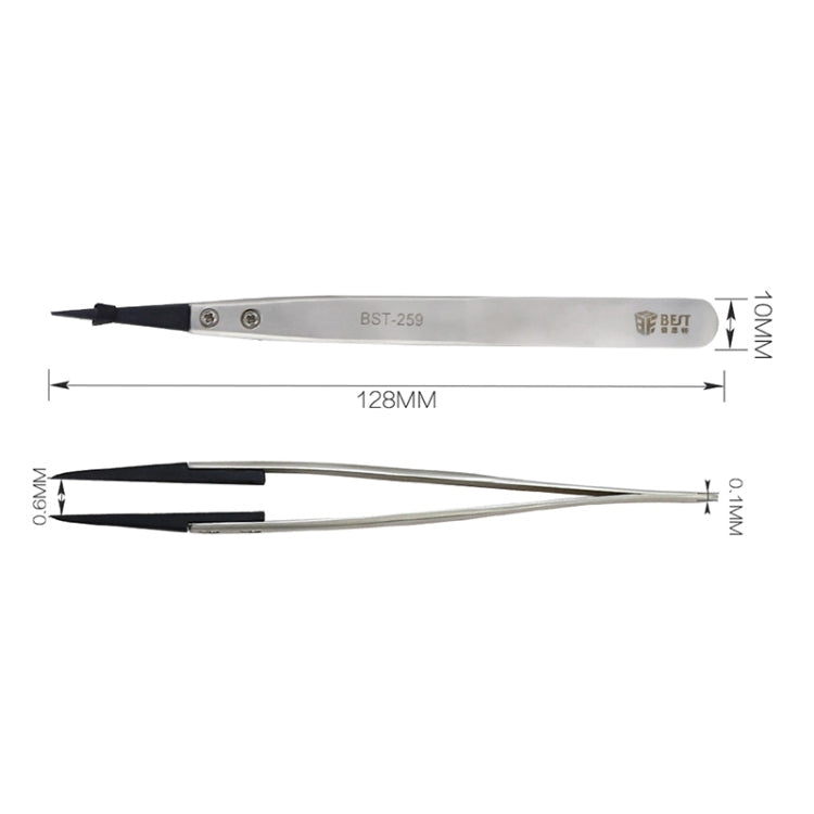 BEST BST-259 Stainless Steel Snti Static Tweezer