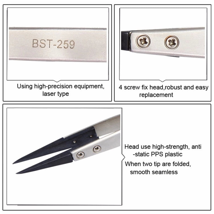 BEST BST-259 Stainless Steel Snti Static Tweezer My Store