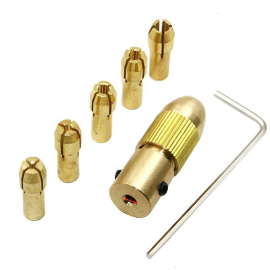 7 PCS/Set Brass 0.5-3mm Small Electric Drill Bit Collet Micro Twist 3.17mm Drill Chuck Set with Wrench