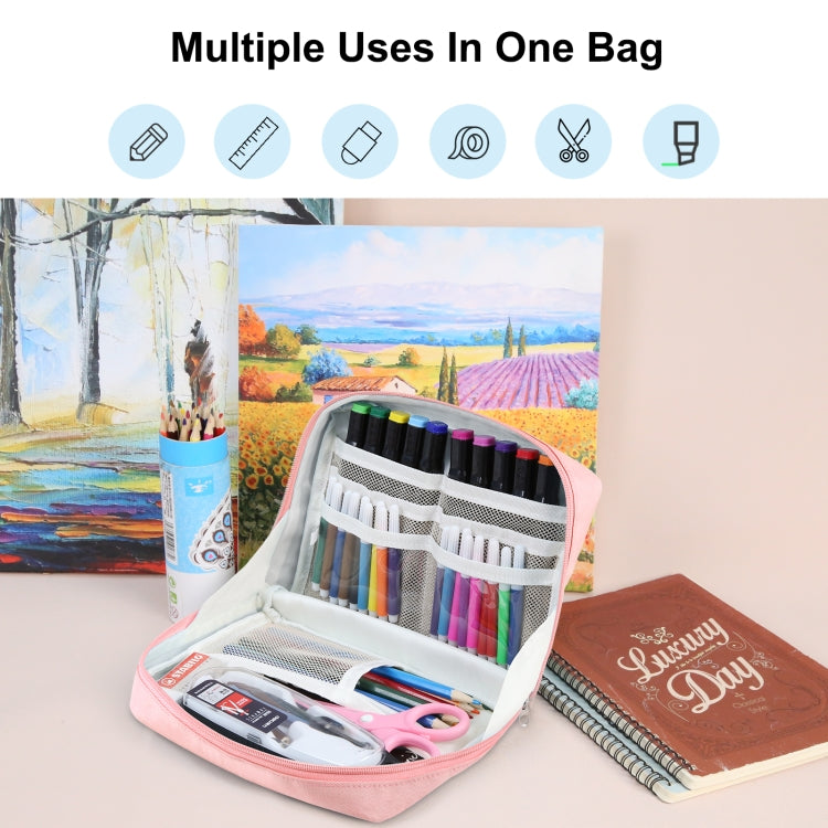 FunAdd Large-capacity Pencil Case Storage Organizer Canvas Cosmetic Bag, Size: 230 x 170 x 75mm My Store