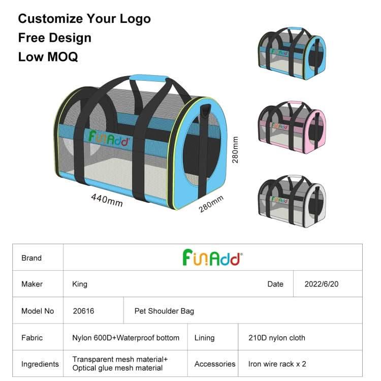 FUNADD Pet Travel Carrier Bag Shoulder Foldable Tote Bag - Reluova