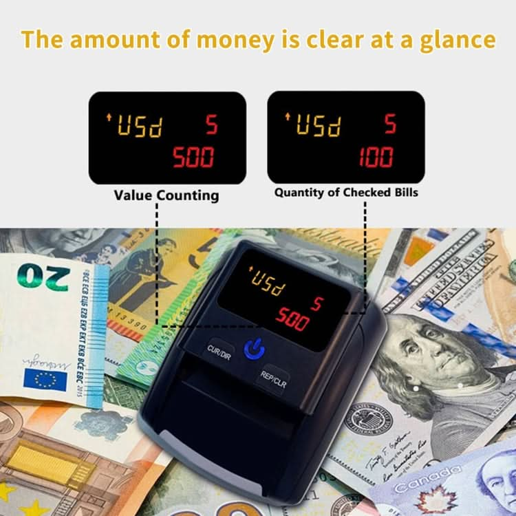 AL-130 Small Portable Money Detector for USD Euro, Specifications:US Plug Reluova