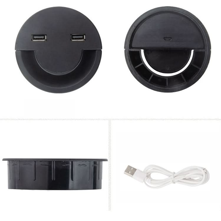 60mm Desktop Outlet USB Cable Wire Hole Cover Round Winder Holder