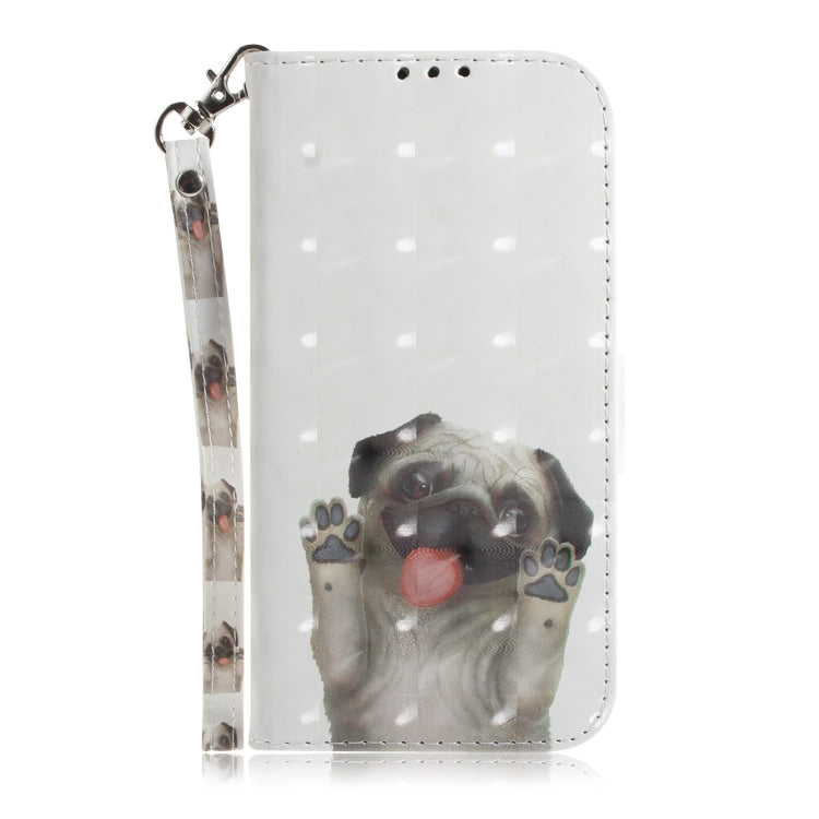 3D Painting Pug Pattern Coloured Drawing Horizontal Flip Leather Case for Google Pixel 3a XL, with Holder & Card Slots & Wallet-Reluova