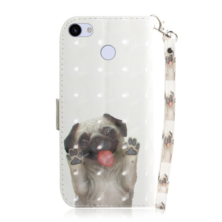 3D Painting Pug Pattern Coloured Drawing Horizontal Flip Leather Case for Google Pixel 3a XL, with Holder & Card Slots & Wallet-Reluova