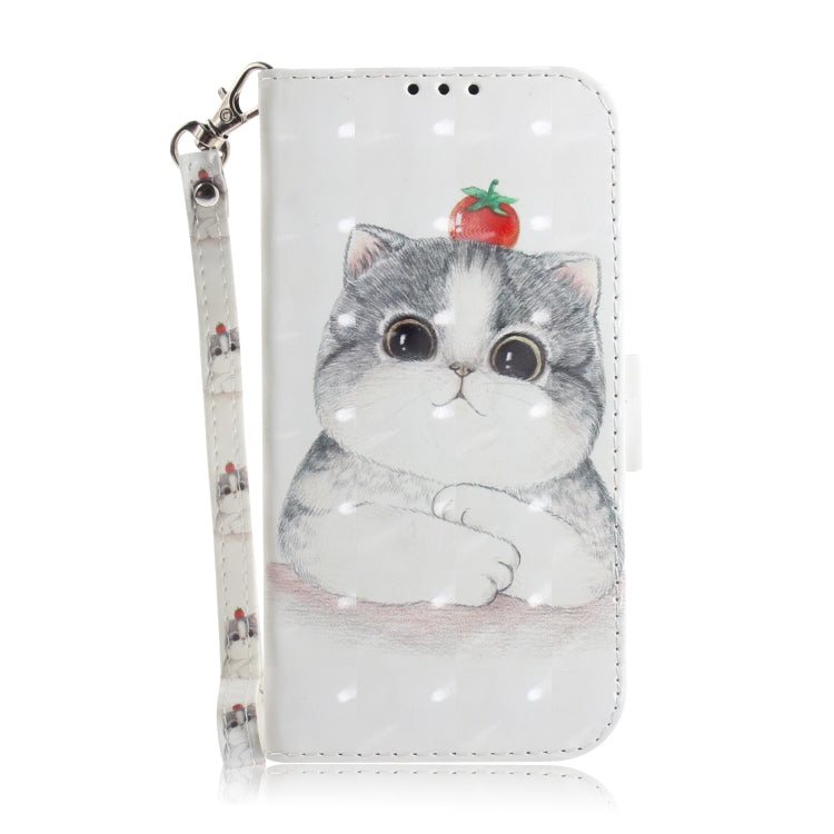 3D Painting Cute Cat Pattern Coloured Drawing Horizontal Flip Leather Case for Google Pixel 3a XL, with Holder & Card Slots & Wallet-Reluova