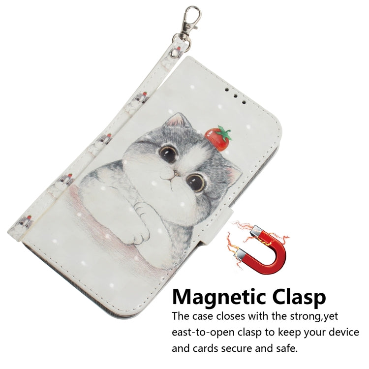 3D Painting Cute Cat Pattern Coloured Drawing Horizontal Flip Leather Case for Google Pixel 3a XL, with Holder & Card Slots & Wallet-Reluova