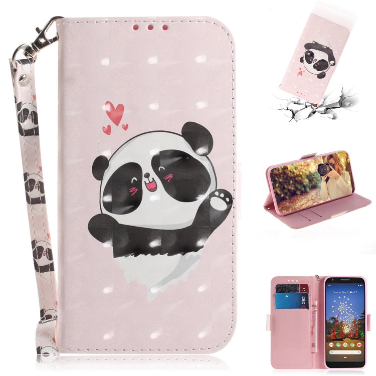 3D Painting Love Bear Pattern Coloured Drawing Horizontal Flip Leather Case for Google Pixel 3a XL, with Holder & Card Slots & Wallet-Reluova