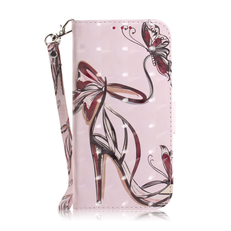 3D Painting Butterfly High Heels Pattern Coloured Drawing Horizontal Flip Leather Case for Google Pixel 3a XL, with Holder & Card Slots & Wallet-Reluova