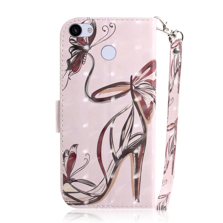 3D Painting Butterfly High Heels Pattern Coloured Drawing Horizontal Flip Leather Case for Google Pixel 3a XL, with Holder & Card Slots & Wallet-Reluova