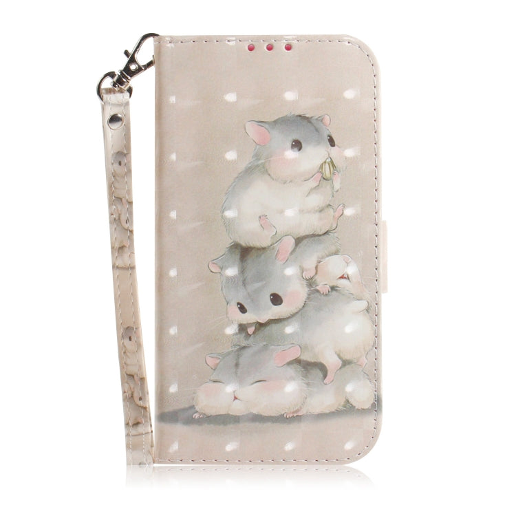 3D Painting Three Squirrels Pattern Coloured Drawing Horizontal Flip Leather Case for Google Pixel 3a XL, with Holder & Card Slots & Wallet-Reluova