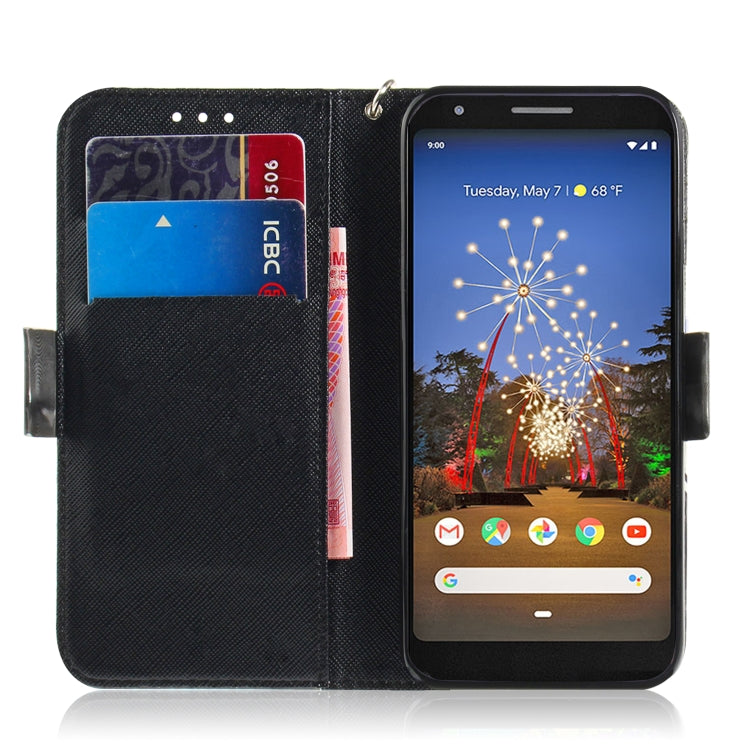 3D Painting Zoo Pattern Coloured Drawing Horizontal Flip Leather Case for Google Pixel 3a XL, with Holder & Card Slots & Wallet-Reluova