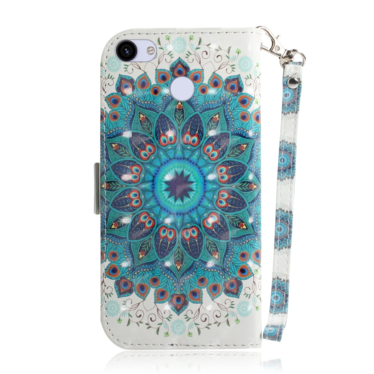 3D Painting Peacock Wreath Pattern Coloured Drawing Horizontal Flip Leather Case for Google Pixel 3a XL, with Holder & Card Slots & Wallet-Reluova