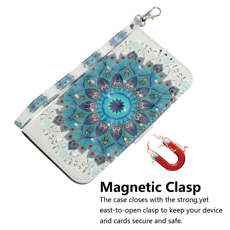 3D Painting Peacock Wreath Pattern Coloured Drawing Horizontal Flip Leather Case for Google Pixel 3a XL, with Holder & Card Slots & Wallet-Reluova