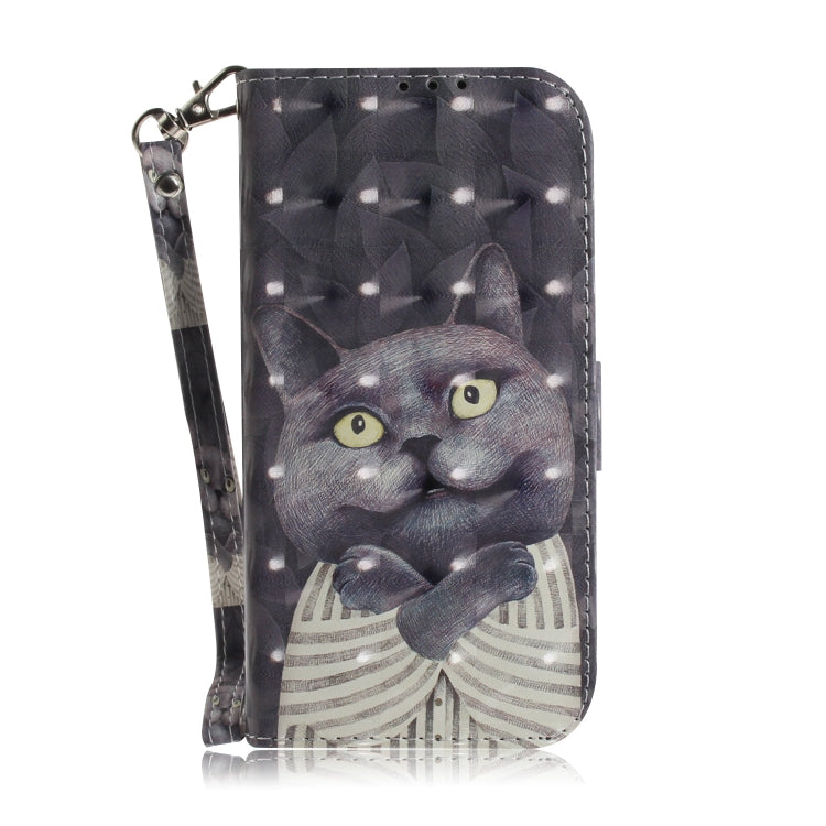 3D Painting Embrace Cat Pattern Coloured Drawing Horizontal Flip Leather Case for Google Pixel 3a XL, with Holder & Card Slots & Wallet-Reluova