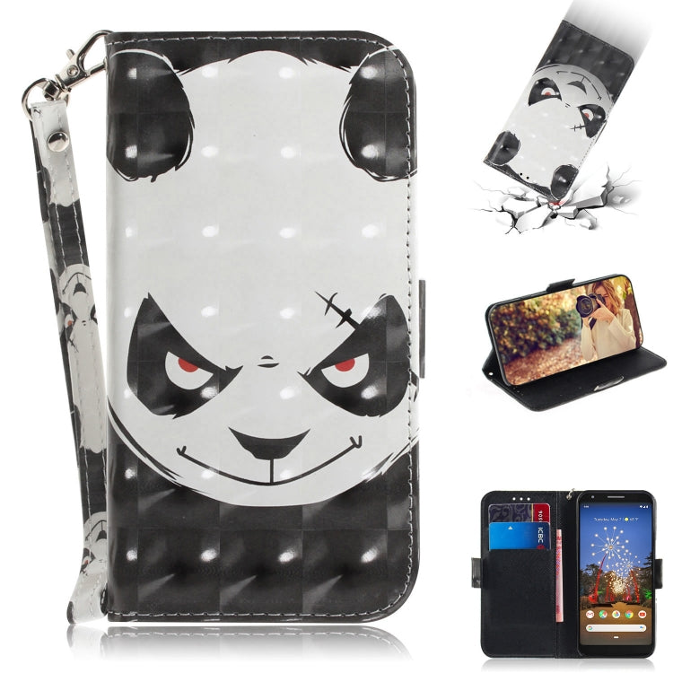 3D Painting Angry Bear Pattern Coloured Drawing Horizontal Flip Leather Case for Google Pixel 3a XL, with Holder & Card Slots & Wallet-Reluova