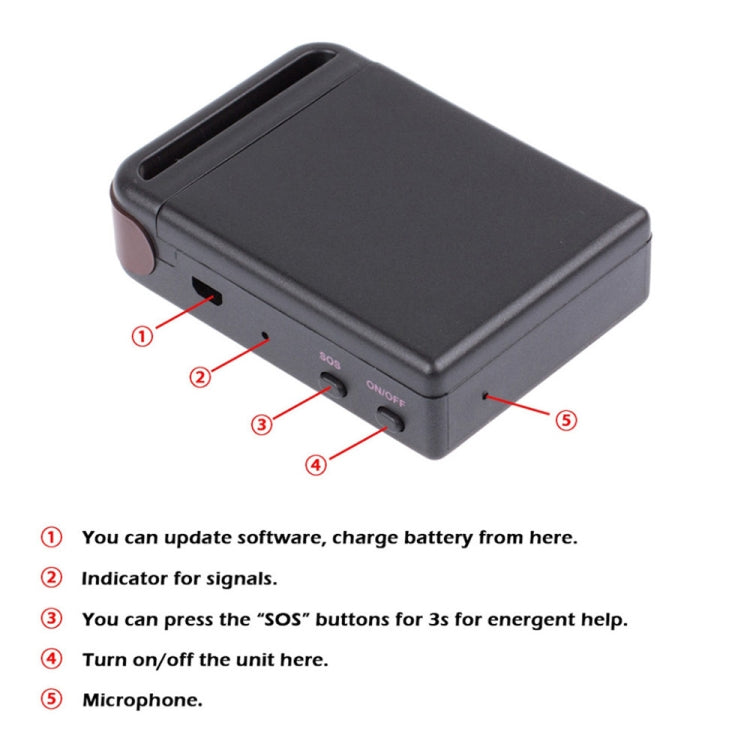 TK102B 2G GSM / GPRS /  GPS Locator Vehicle Car Mini Realtime Online Tracking Device Locator Tracker for Kids, Cars, Pets, GPS Accuracy: 5-15m ÎҵÄÉ̵ê