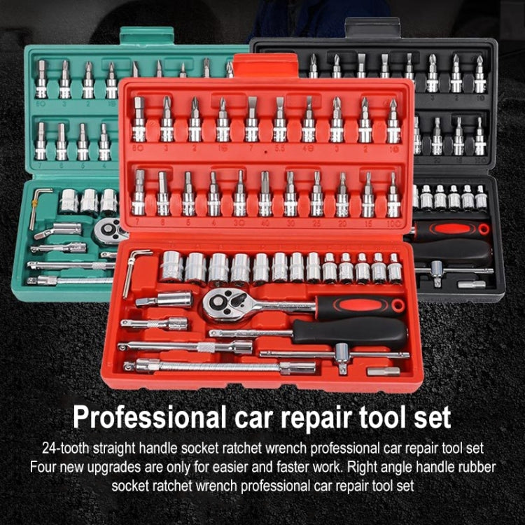 46 In 1 Multi-function Car Repair Combination Toolbox Ratchet Wrench Set (Red) My Store