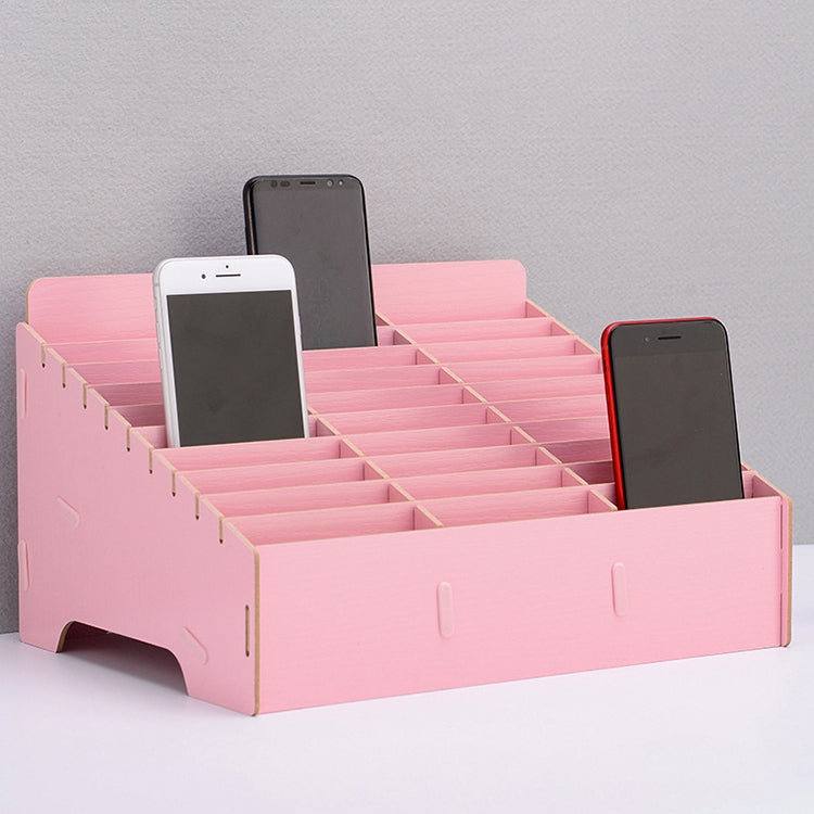 Wooden Multi-cell Mobile Phone Film Stand Desktop Display Rack, 30 Grids, Size: 31.5x23.5x18.5cm Reluova