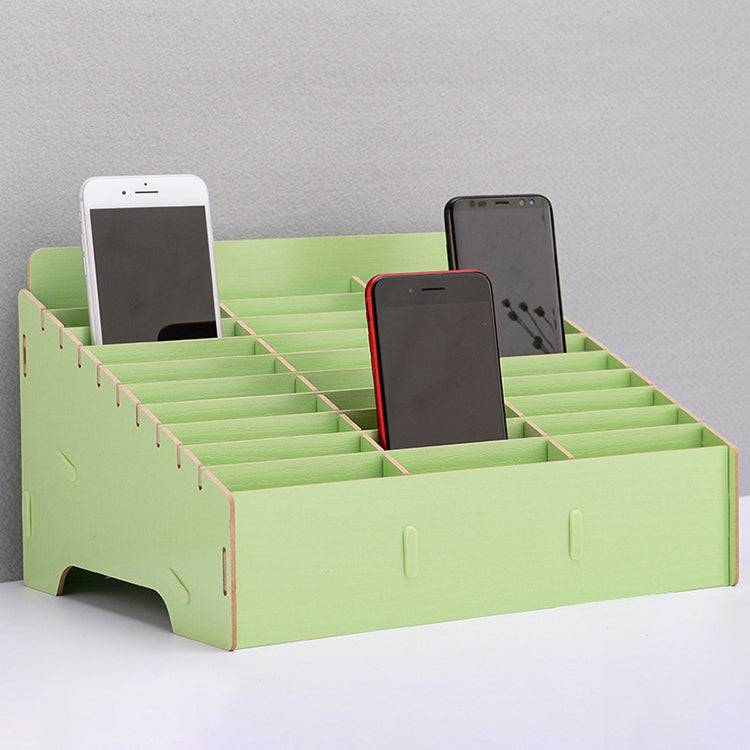 Wooden Multi-cell Mobile Phone Film Stand Desktop Display Rack, 30 Grids, Size: 31.5x23.5x18.5cm Reluova