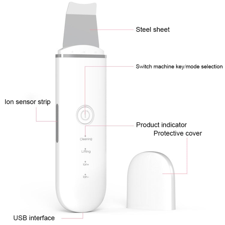 YJK063 Ultrasonic Ion Cleanser Micro-current Massage Beauty Introduction Instrument Reluova