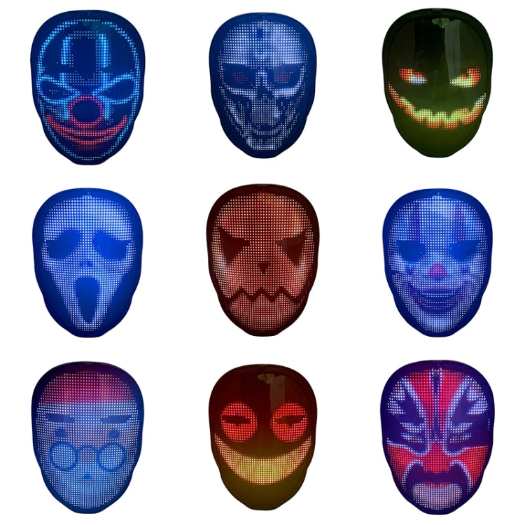 Halloween Festival Party Custom Face Change LED Colorful Luminescence Mask Rechargeable Version