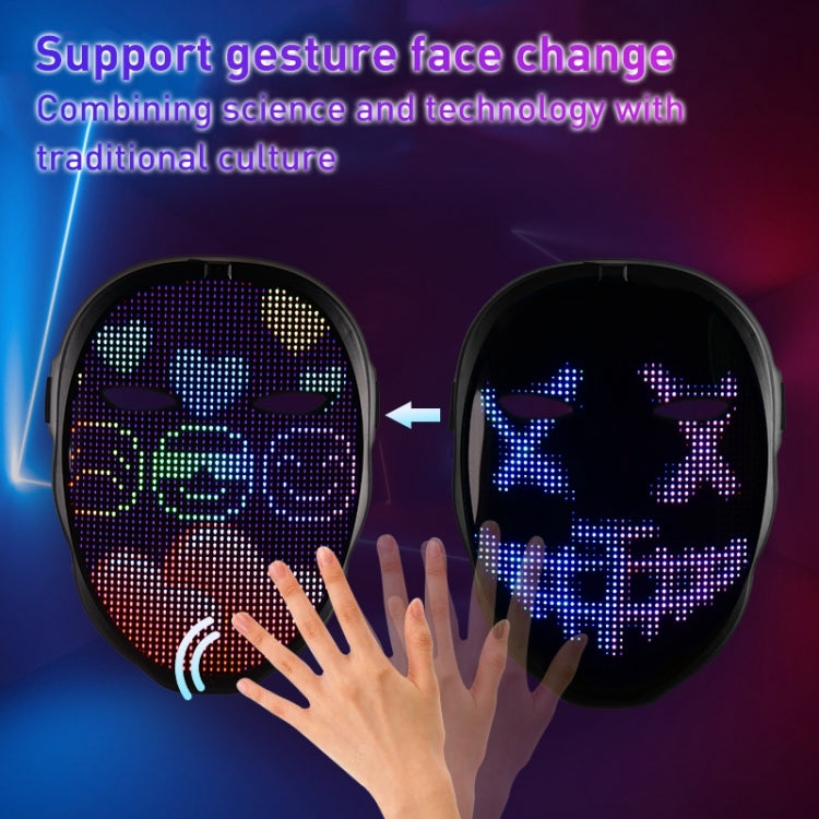 Halloween Festival Party Custom Face Change LED Colorful Luminescence Mask Rechargeable Version