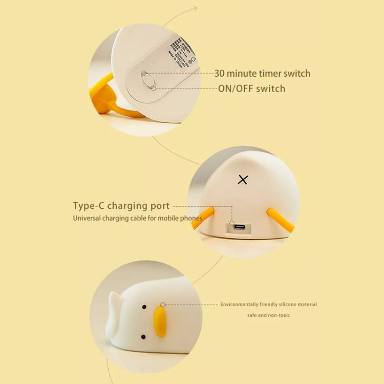 1W USB Charging LED Lie Flat Duck Silicone Touch Sensing Night Light-Reluova