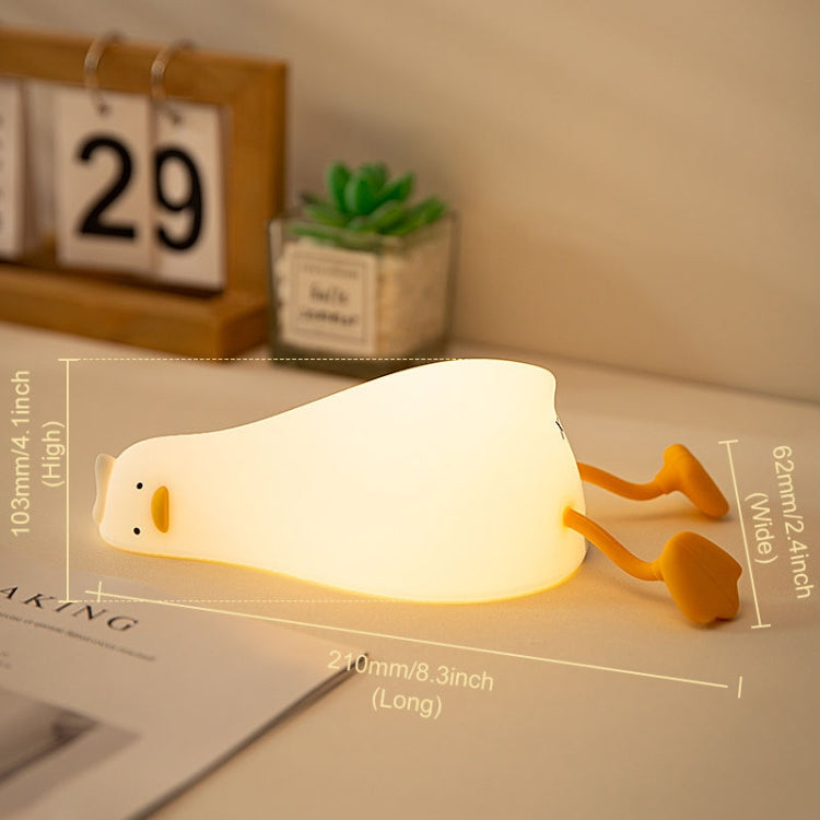 1W USB Charging LED Lie Flat Duck Silicone Touch Sensing Night Light-Reluova