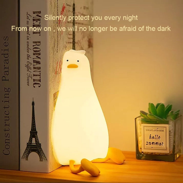 1W USB Charging LED Lie Flat Duck Silicone Touch Sensing Night Light-Reluova