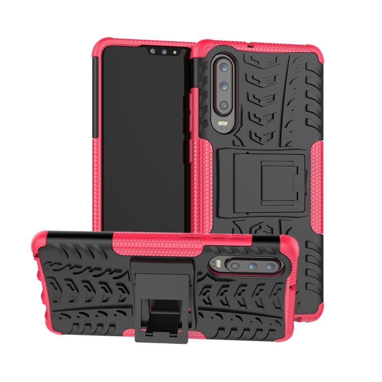 Tire Texture TPU+PC Shockproof Case for Huawei P30, with Holder My Store