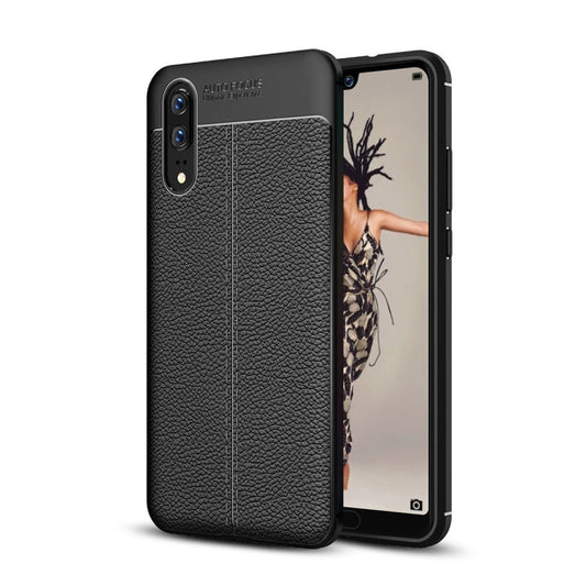 For Huawei  P20 Litchi Texture Soft TPU Protective Back Cover Case My Store