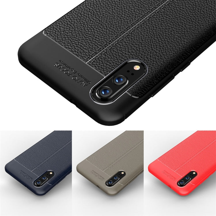 For Huawei  P20 Litchi Texture Soft TPU Protective Back Cover Case