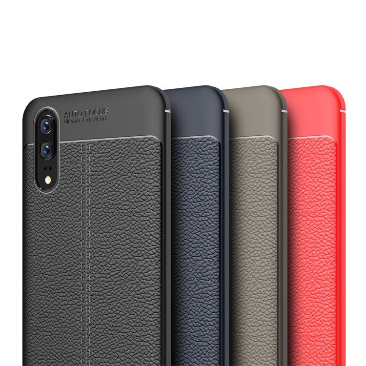 For Huawei  P20 Litchi Texture Soft TPU Protective Back Cover Case