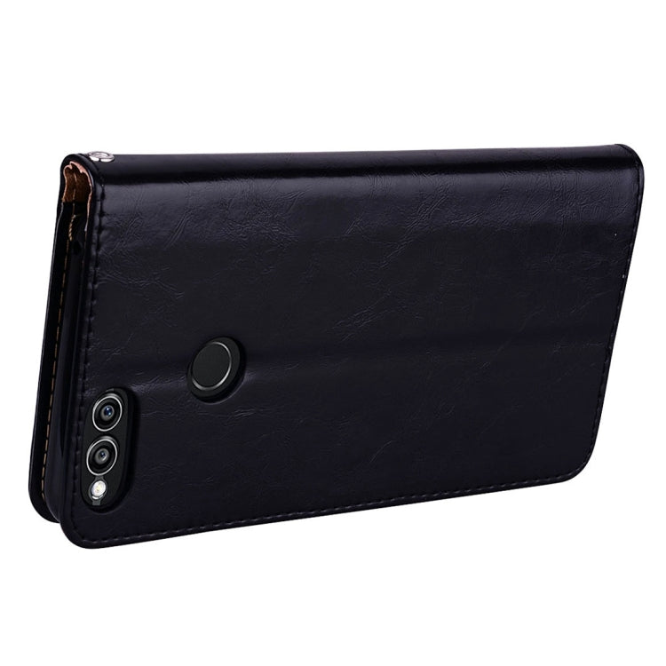 For Huawei Honor Play 7X Business Style Oil Wax Texture Horizontal Flip Leather Case with Holder & Card Slots & Wallet